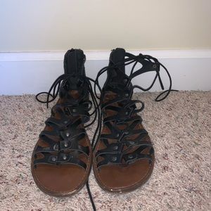 Black gladiator sandals